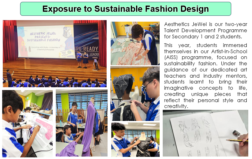 Students work on fashion and costume design projects, posing dressed wooden mannequins and photographing their creations.